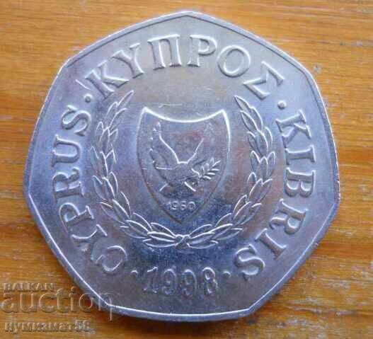 50 de cenți 1998 - Cipru cu preț € 0.80 | 1.56 BGN