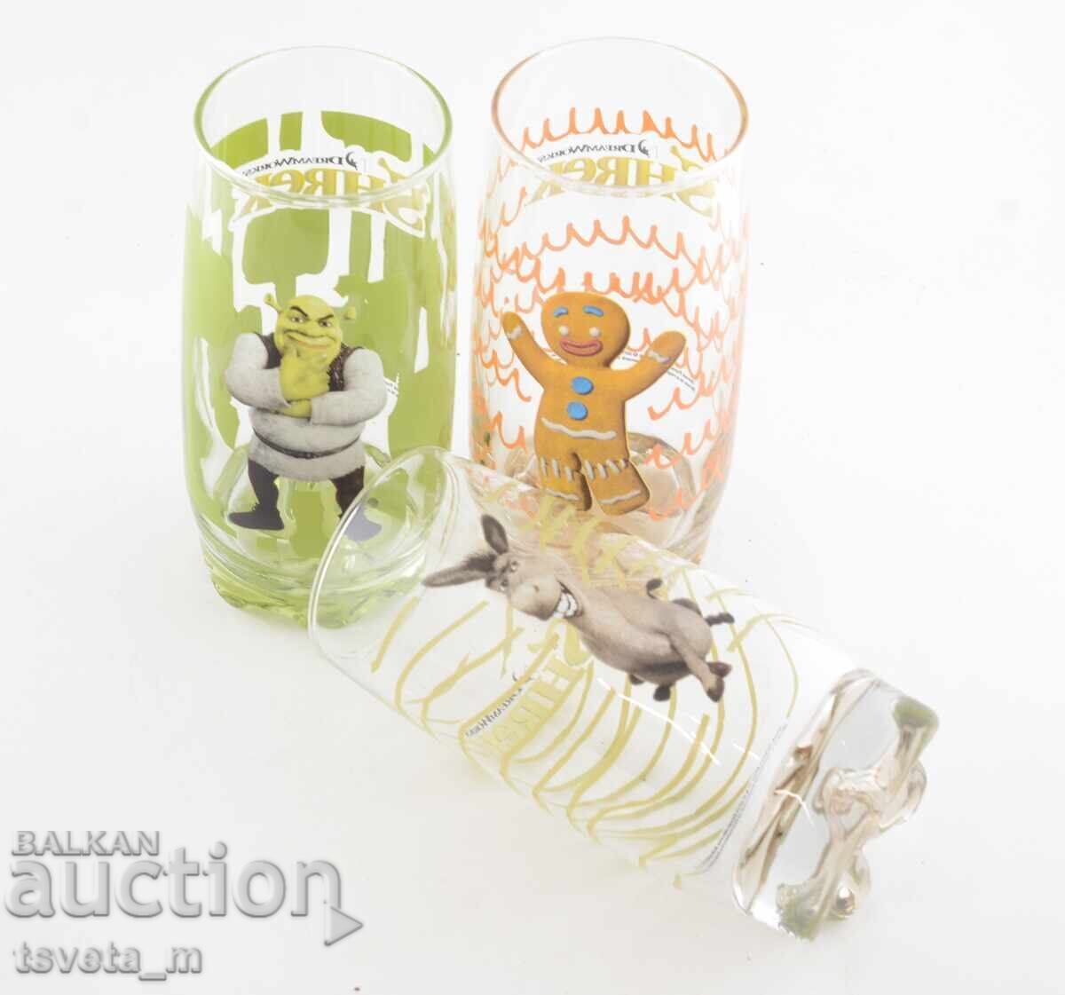 Доставка на Стъклени чаши Шрек - 3 бр.