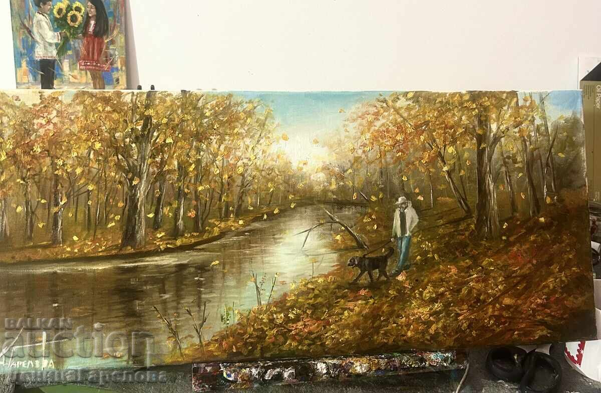 Auction  Denitsa Garelova oil painting 70/30 "Golden Autumn"