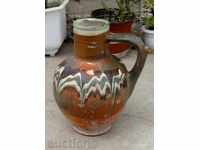 CANĂ VECHE CERAMICĂ PICTATĂ, GURĂ MARE, BUCĂȚI
