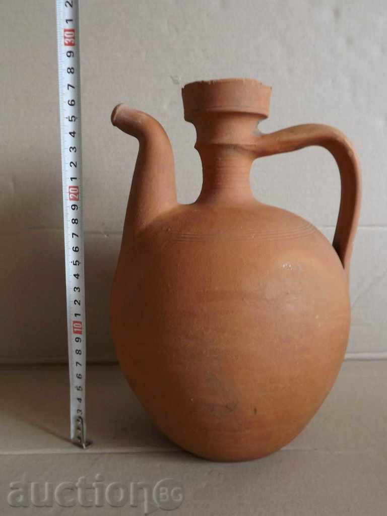 Old ceramic vinegar cruet Krondir vessel for wine ewer pitcher with price 75.00 BGN | € 38.35
