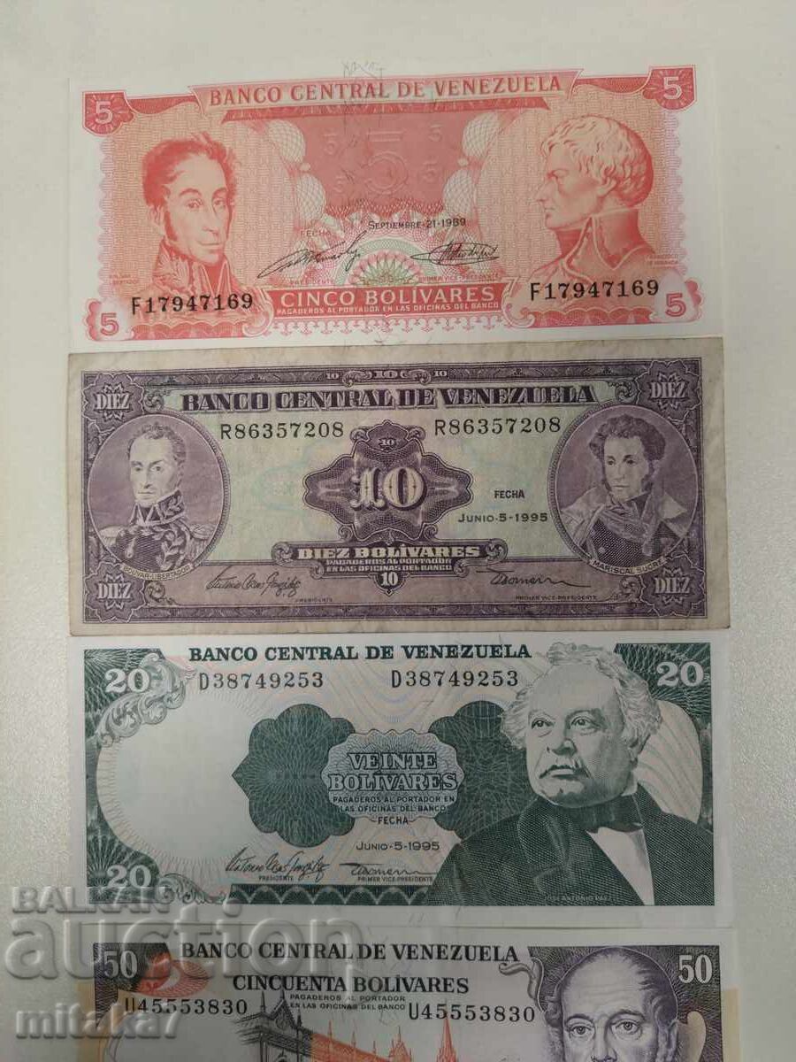 Lot de bancnote Venezuela - 5 Lot de bancnote Venezuela - 5