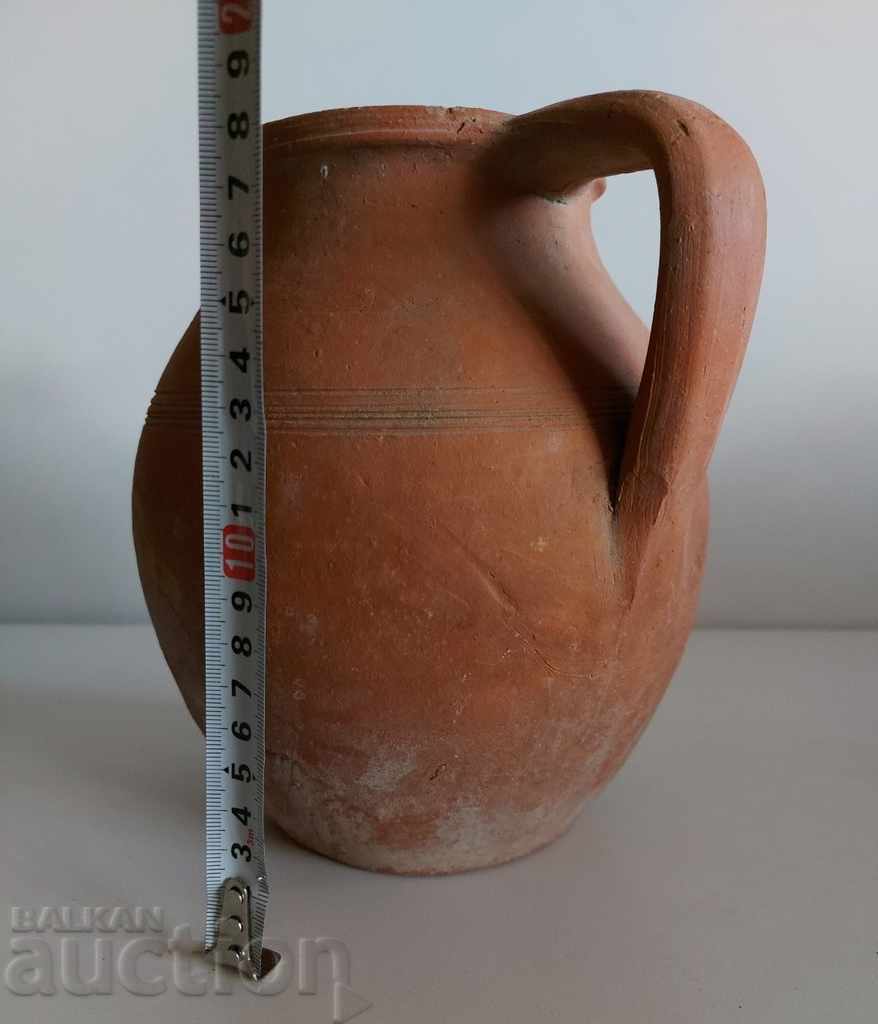 Delivery of OLD AUTHENTIC CERAMIC DEEP POT VESSEL POT HANDLE HEALTHY