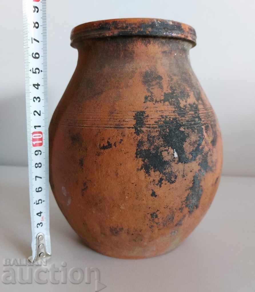 OLD AUTHENTIC CERAMIC JUG HANDLE VESSEL POT HEALTHY with price 35.00 BGN | € 17.90