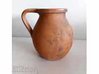 СТАРА АВТЕНТИЧНА КЕРАМИЧНА ДЕЛВА РЪКАТКА СЪД ГЪРНЕ ЗДРАВО