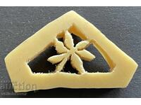 41562 Bulgaria insignă turistică BTS edelweiss realizată din os