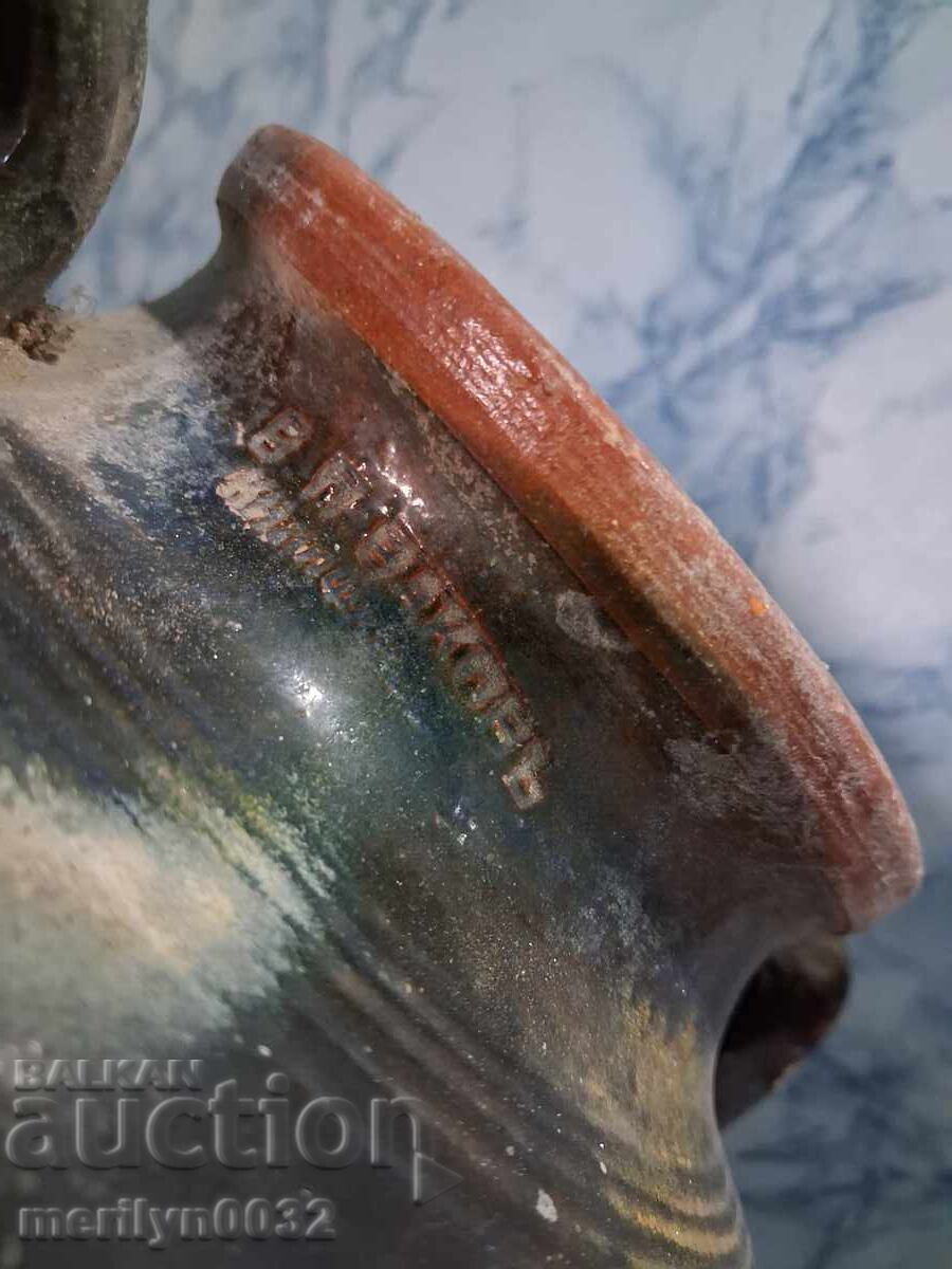 Παλιά πήλινη στάμνα με χερούλι, αγγείο, κεραμικά, πίθος με τιμή 56.00 BGN | € 28.63