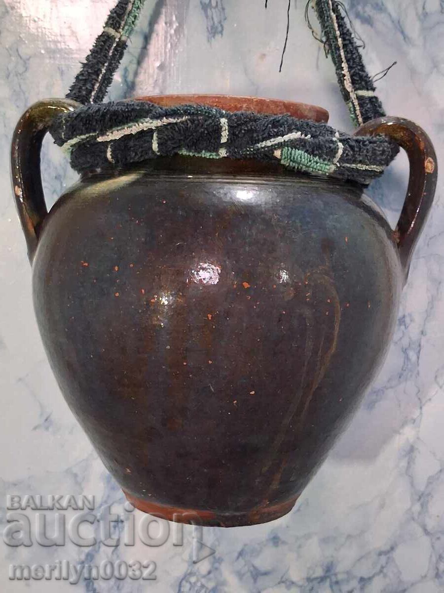 Παλιά πήλινη στάμνα με χερούλι, αγγείο, κεραμικά, πίθος