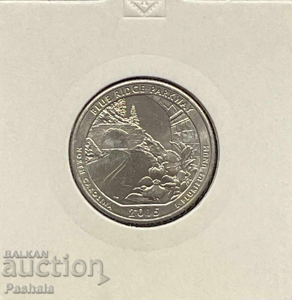 ΗΠΑ 25 σεντ 2015 BLUE RIDGE PARKWAY