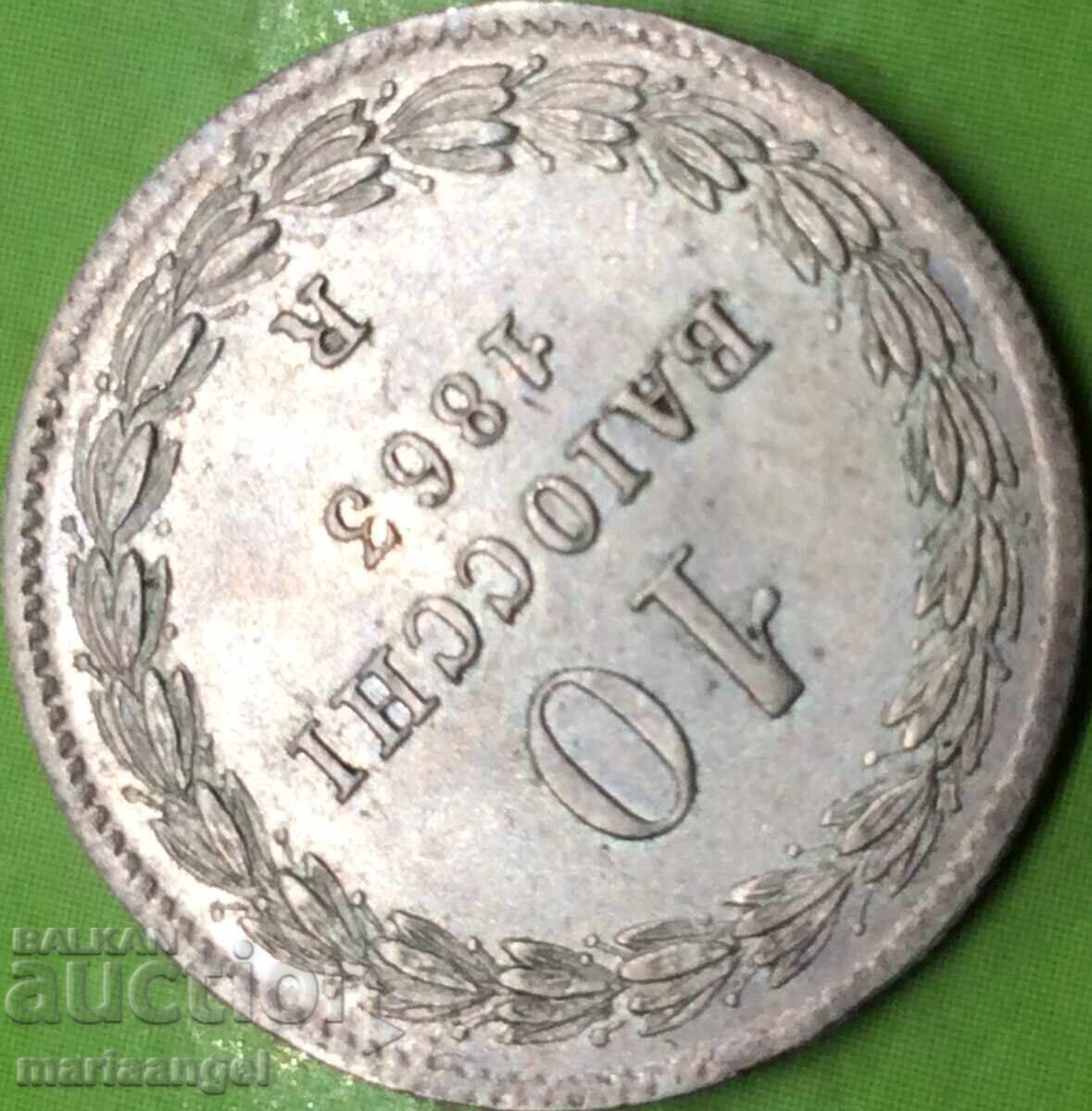 10 Baiochi 1863 Vatican R - Pope Pius IX Silver - 6