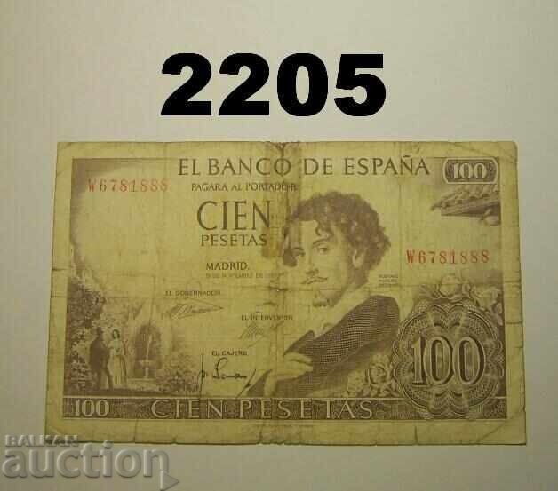 Σκισμένη Ισπανία 100 πεσέτες 1965