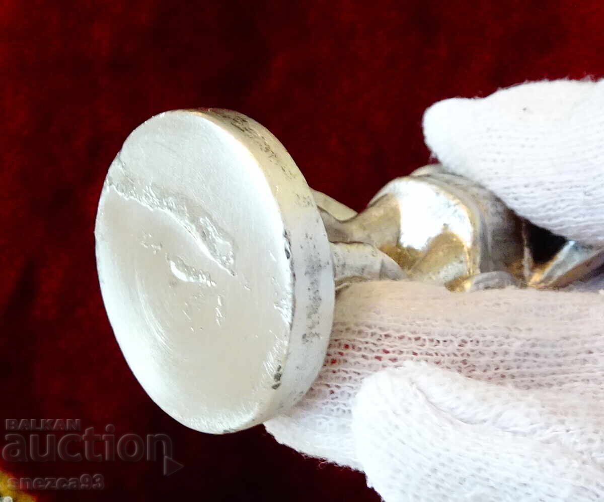 Old statuette, figure Roman soldier, legionary with helmet, cuirass - 5