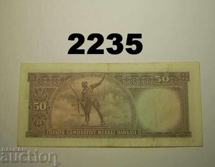 Turcia 50 lire 1971 seria P01 cu preț 50.00 BGN | € 25.56 Turcia 50 lire 1971 seria P01 cu preț 50.00 BGN | € 25.56
