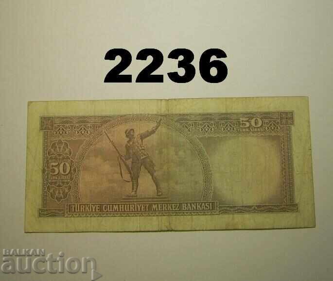 Turcia 50 lire 1971 seria R01 cu preț 30.00 BGN | € 15.34 Turcia 50 lire 1971 seria R01 cu preț 30.00 BGN | € 15.34