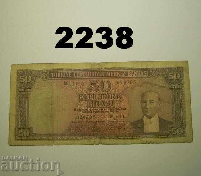 Turkey 50 Lira 1964 Turkey 50 Lira 1964
