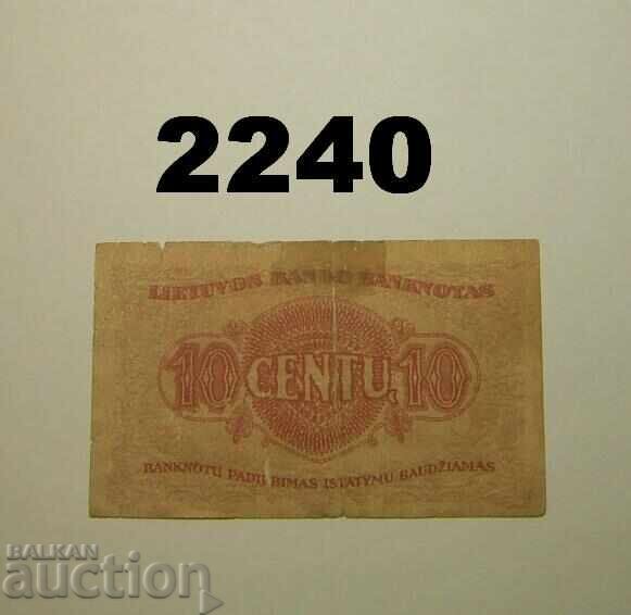 RR! Lithuania 10 centų 1922 cents with price 100.00 BGN | € 51.13