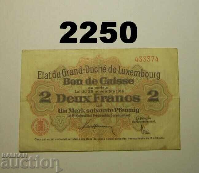 Люксембург 2 франка 1914