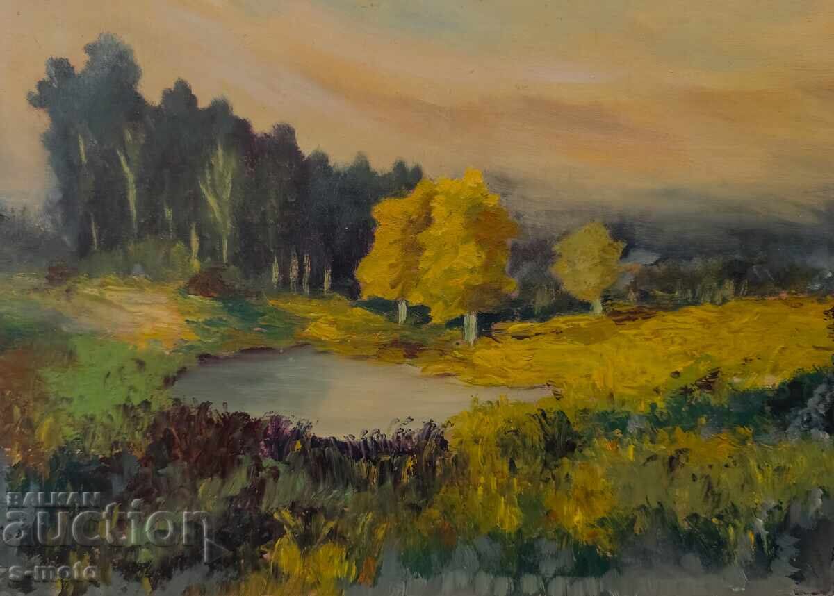 Έργο ζωγραφικής με λάδι, τοπίο Έργο ζωγραφικής με λάδι, τοπίο