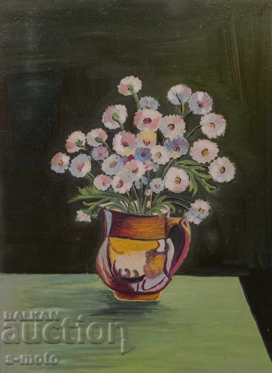 Oil painting still life with flowers - 5