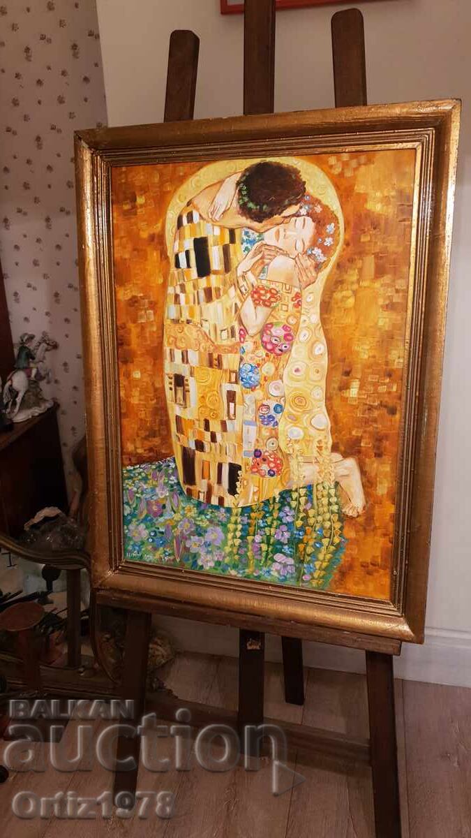 Delivery of "The Kiss" Gustav Klimt – Oil, Canvas, Signed, 80cm/60cm