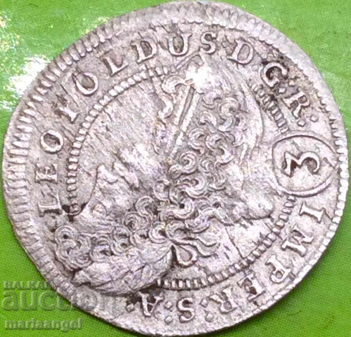 3 Kreuzers 1704 Αυστρία Leopold Habsburg ασήμι με τιμή 65.00 BGN | € 33.23