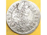 3 Kreuzers 1704 Austria Leopold Habsburg silver