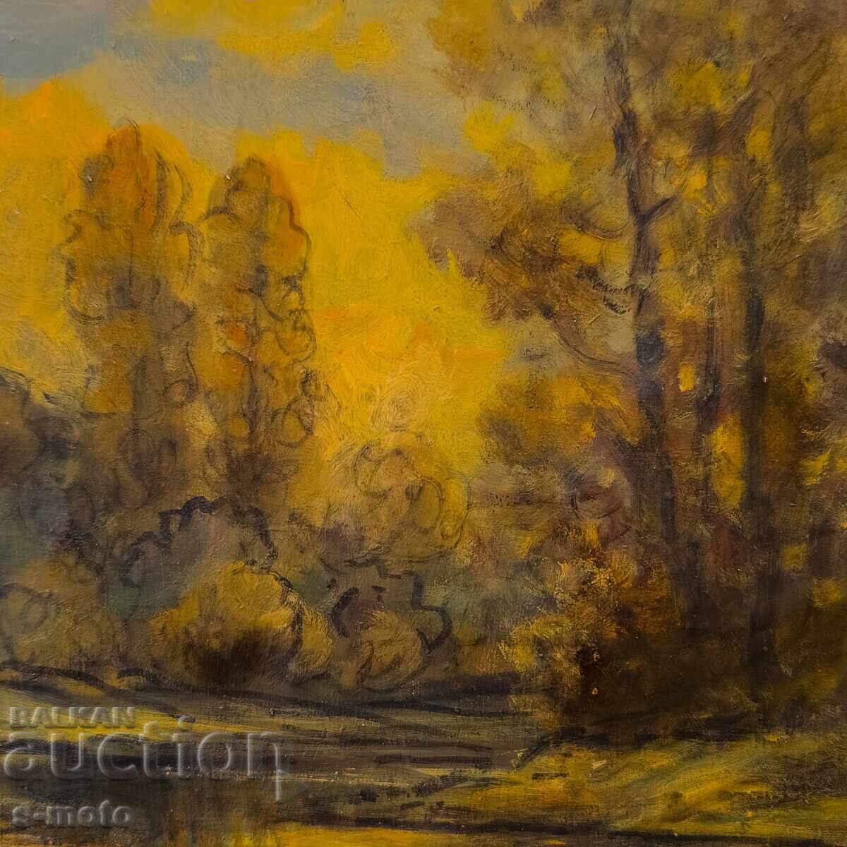 Έργο ζωγραφικής με λάδι, τοπίο - 5 Έργο ζωγραφικής με λάδι, τοπίο - 5