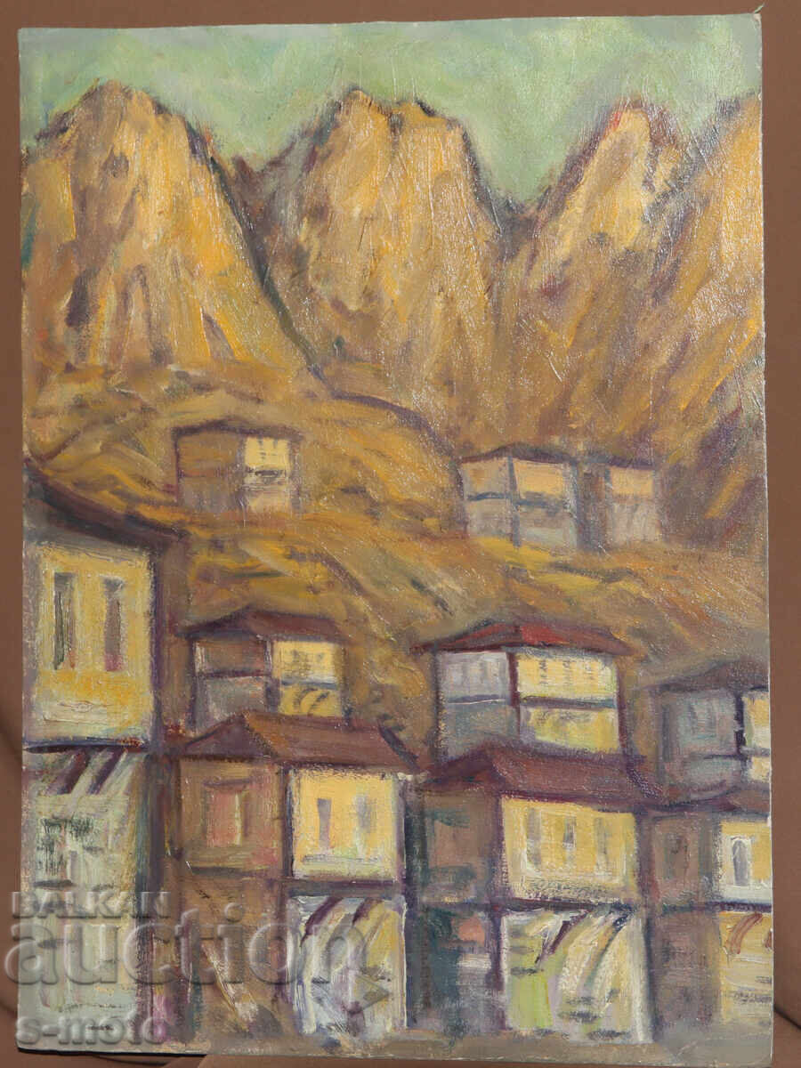 Licitație Tablou vechi pictură în ulei peisaj