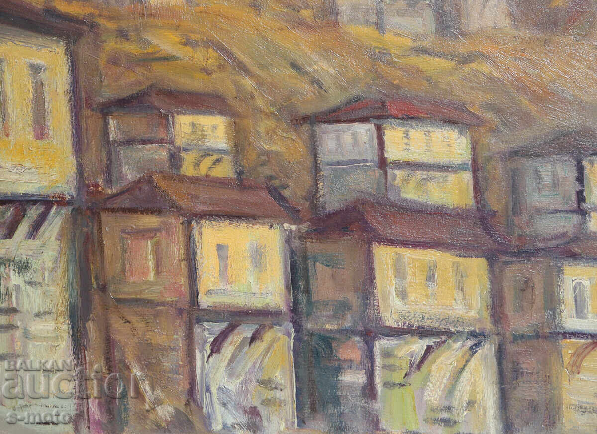 Tablou vechi pictură în ulei peisaj - 5