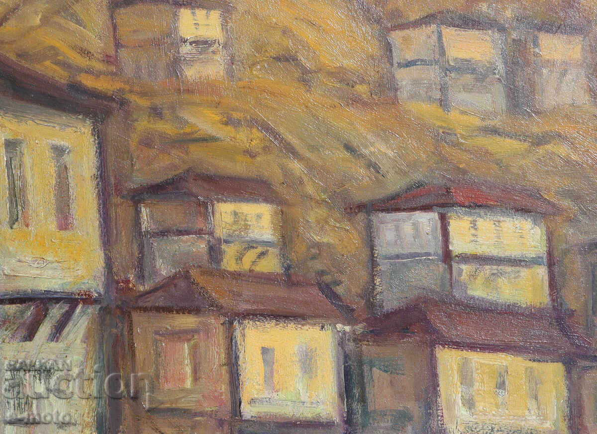 Tablou vechi pictură în ulei peisaj - 6