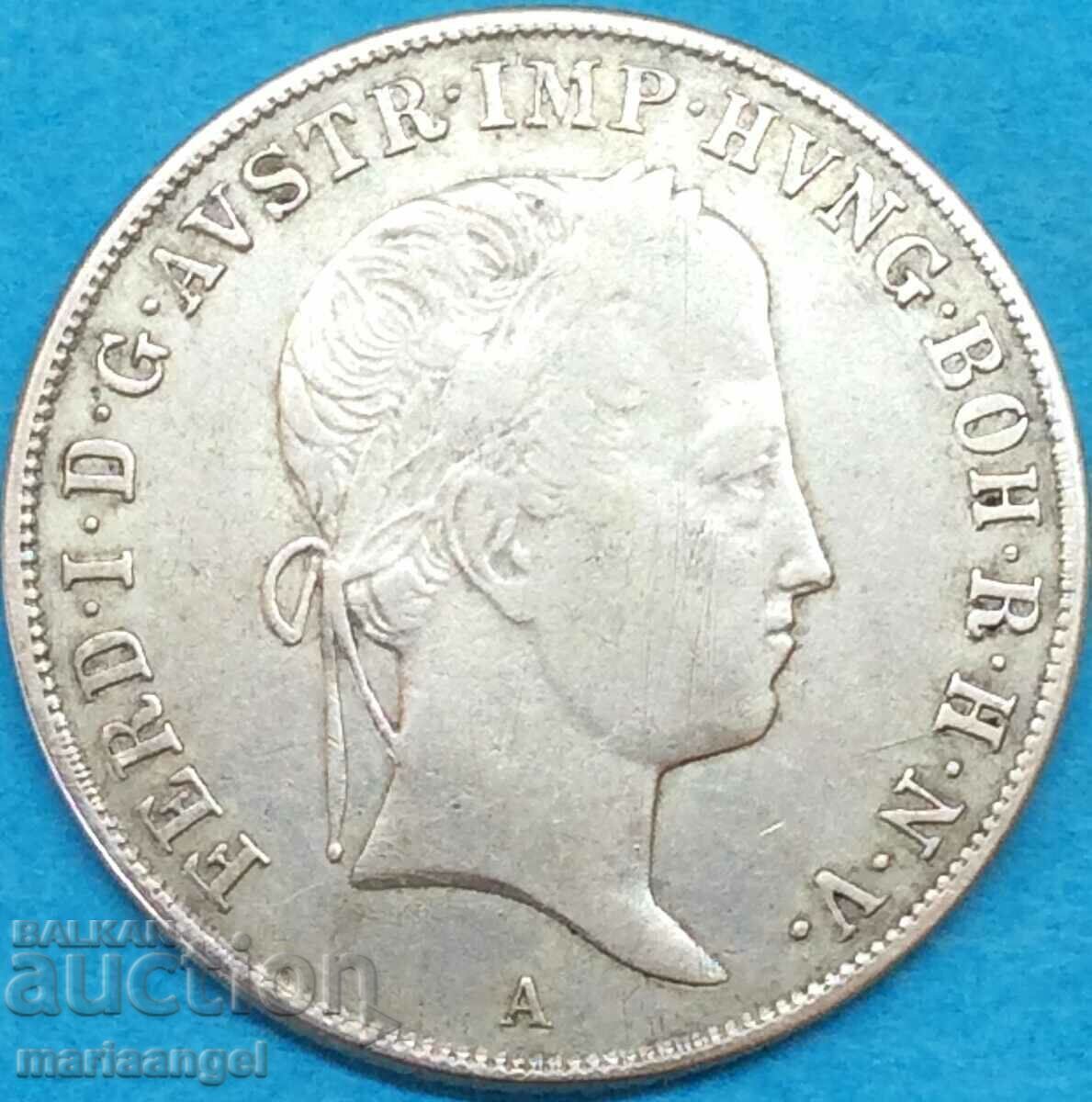 Austria pentru Ungaria 20 Kreuzer 1841 A - Viena Ferdinand argint - 7