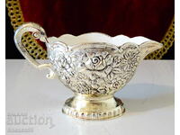 Silver-plated jug, roses, baroque