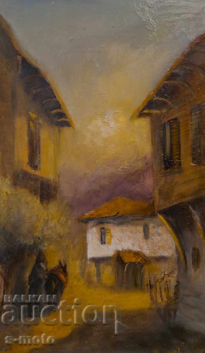 Tablou ulei, peisaj urban cu preț 300.00 BGN | € 153.39