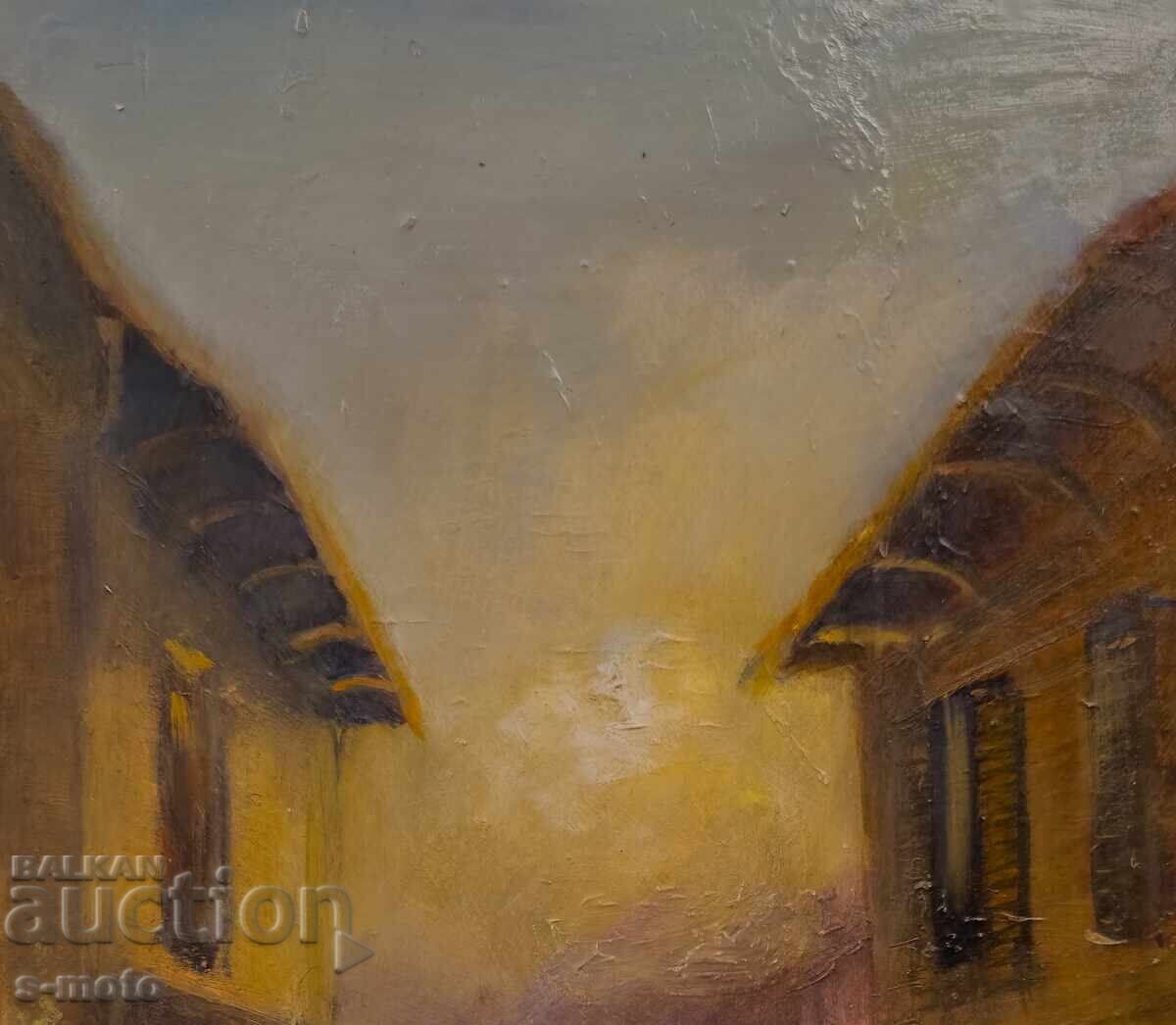 Licitație Tablou ulei, peisaj urban