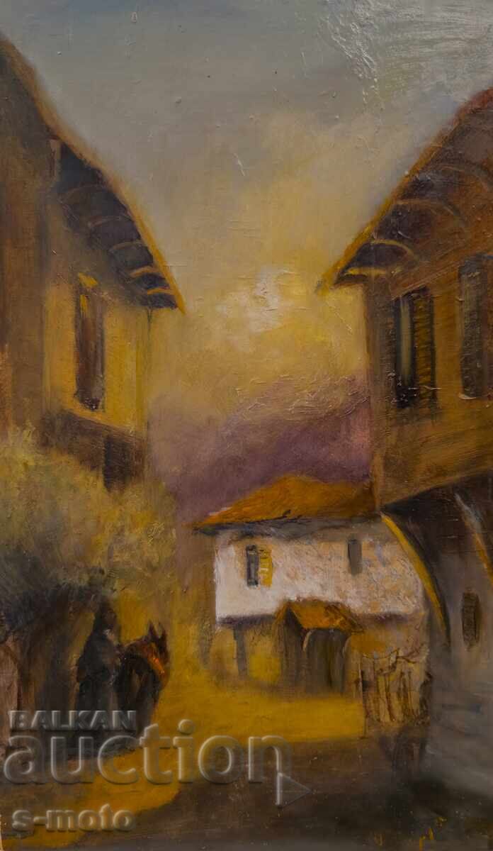 Tablou ulei, peisaj urban