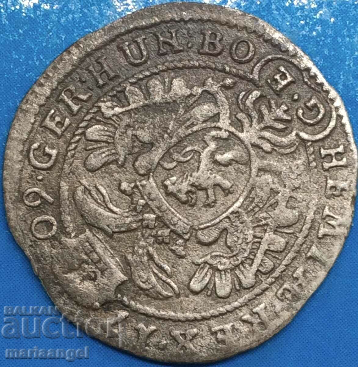 Joseph I 3 Kreuzer 1709 Austria Bohemia RDR - rare - 6