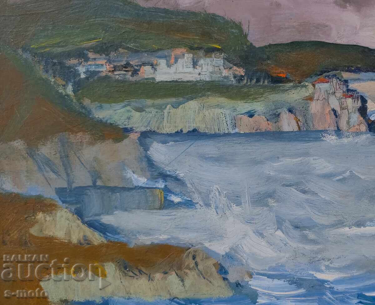 Δημοπρασία Έργο ζωγραφικής με λάδι θαλασσινό τοπίο
