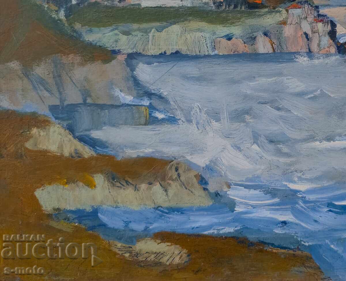 Παράδοση Έργο ζωγραφικής με λάδι θαλασσινό τοπίο