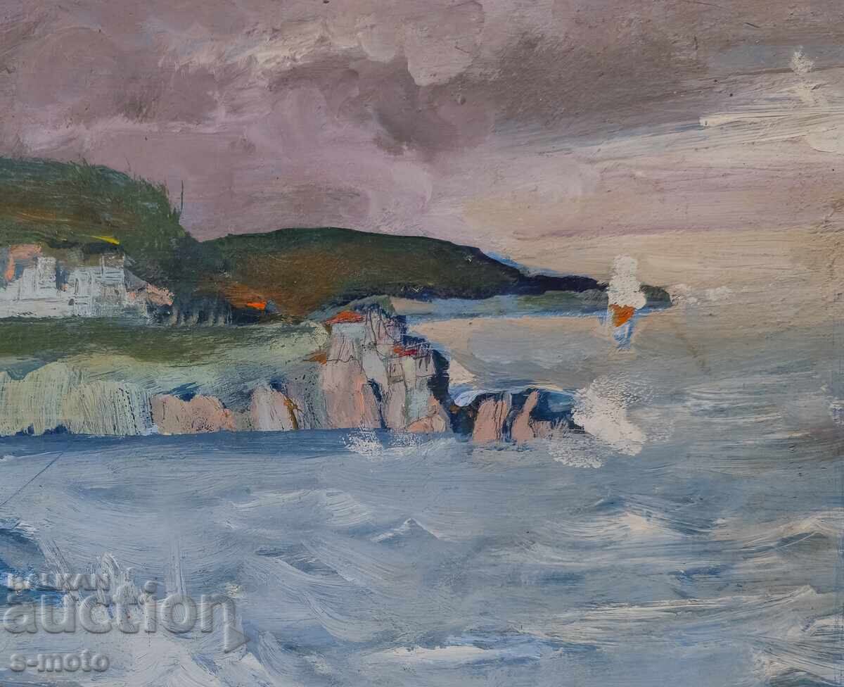 Έργο ζωγραφικής με λάδι θαλασσινό τοπίο - 5