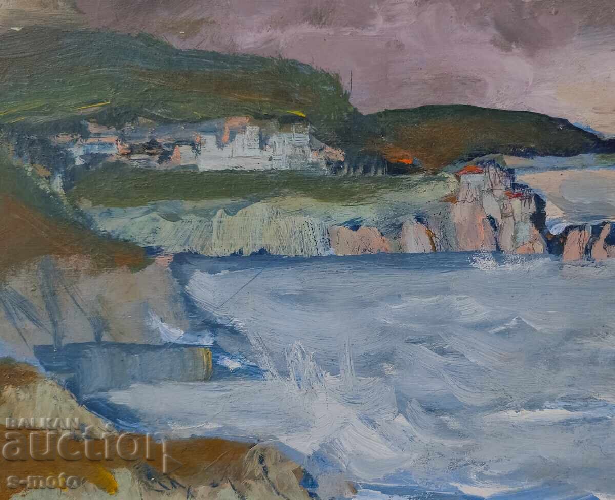 Έργο ζωγραφικής με λάδι θαλασσινό τοπίο - 7