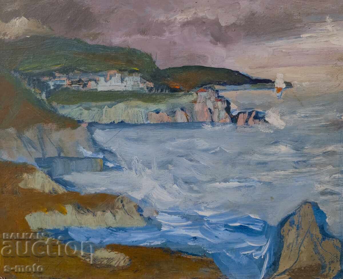 Έργο ζωγραφικής με λάδι θαλασσινό τοπίο