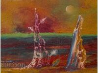 Έργο ζωγραφικής με λάδι θαλασσινό τοπίο