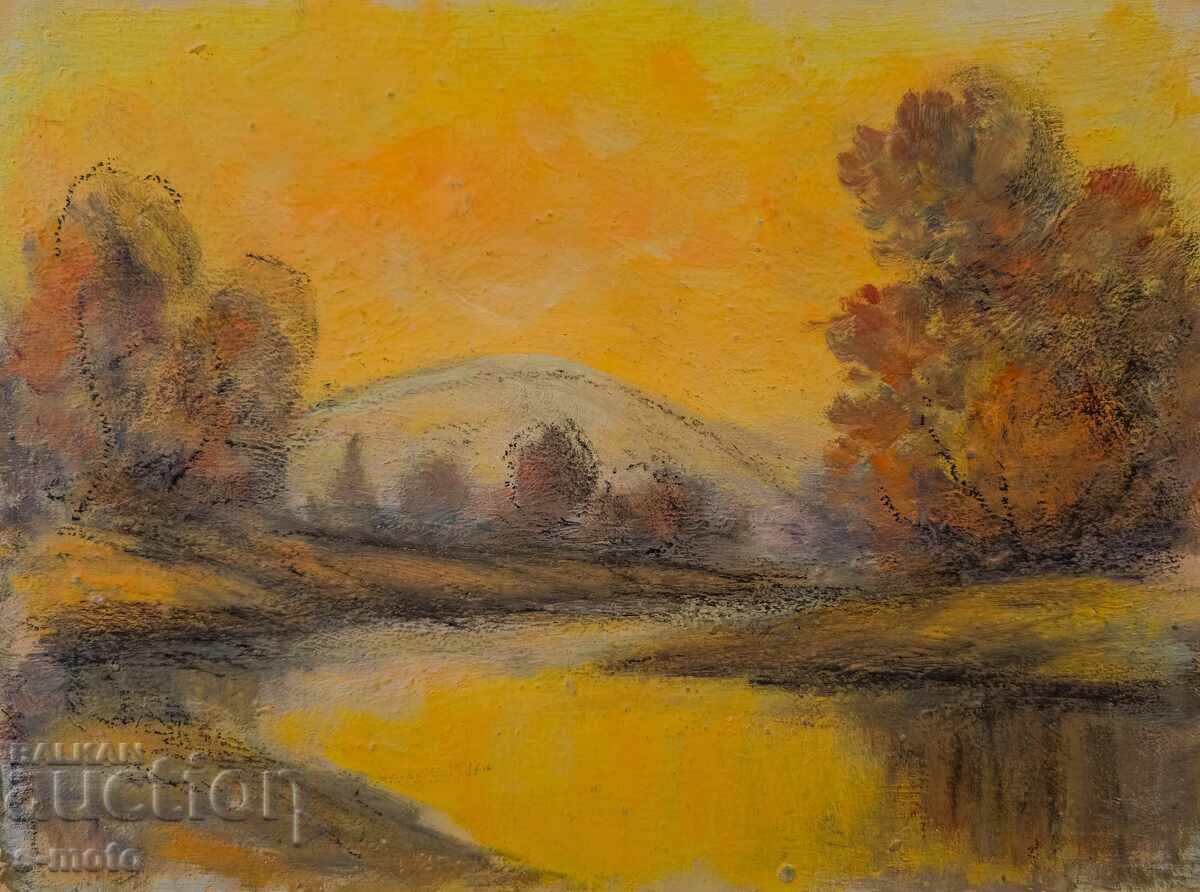 Έργο ζωγραφικής με λάδι, τοπίο Έργο ζωγραφικής με λάδι, τοπίο