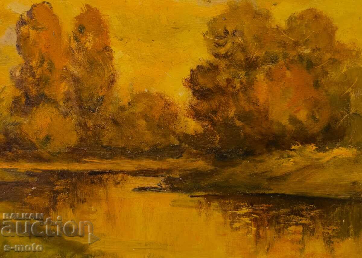 Έργο ζωγραφικής με λάδι, τοπίο - 5 Έργο ζωγραφικής με λάδι, τοπίο - 5