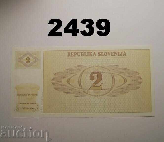 Slovenia 2 tolar 1990 cu preț 2.50 BGN | € 1.28