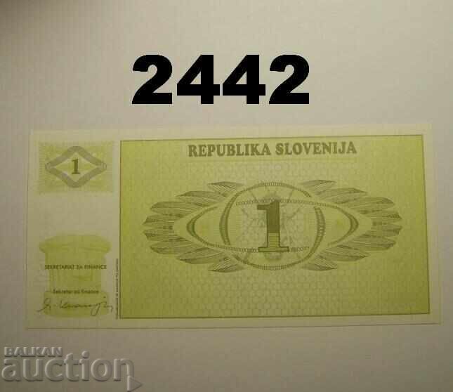 Slovenia 1 tolar 1990 cu preț 1.20 BGN | € 0.61