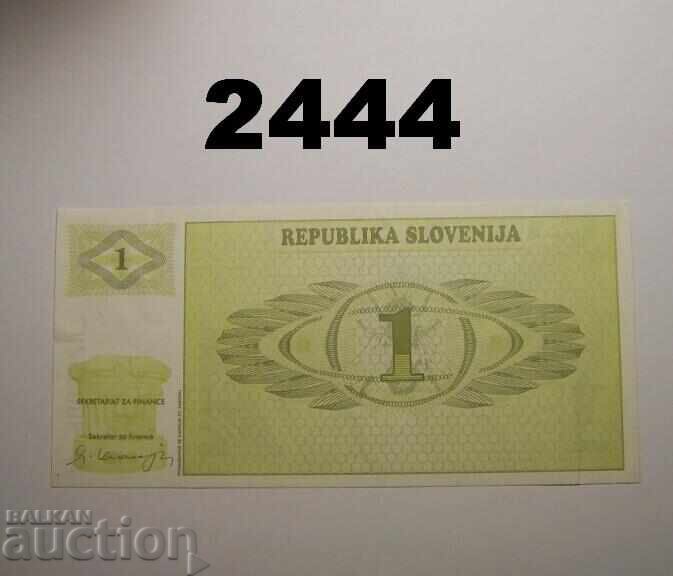 Slovenia 1 Tolar 1990 with price 1.00 BGN | € 0.51