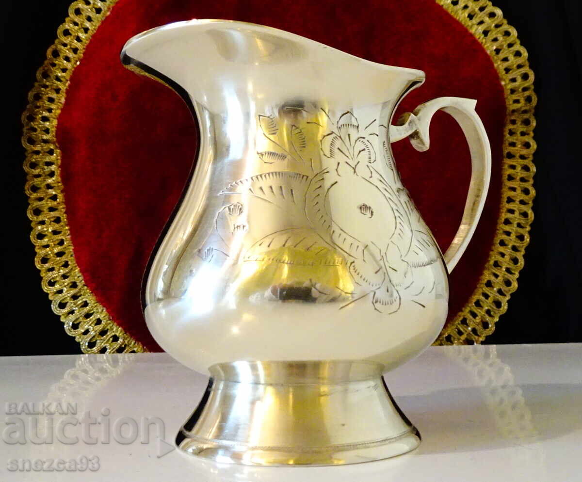 Λαμπερή μπρούτζινη κανάτα, κανατάκι, μπαρόκ - 7