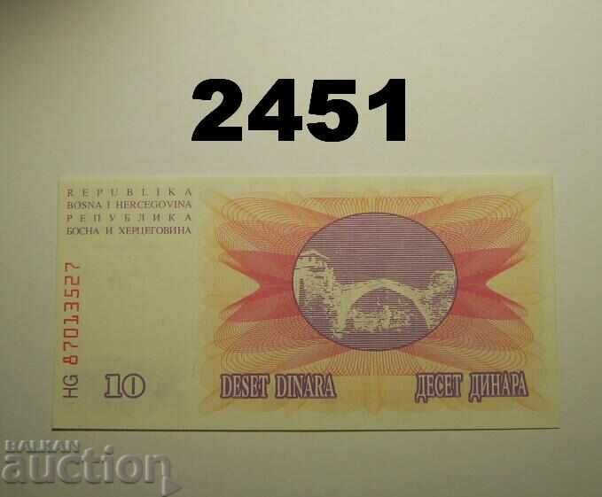 Bosnia and Herzegovina 10 dinars 1992