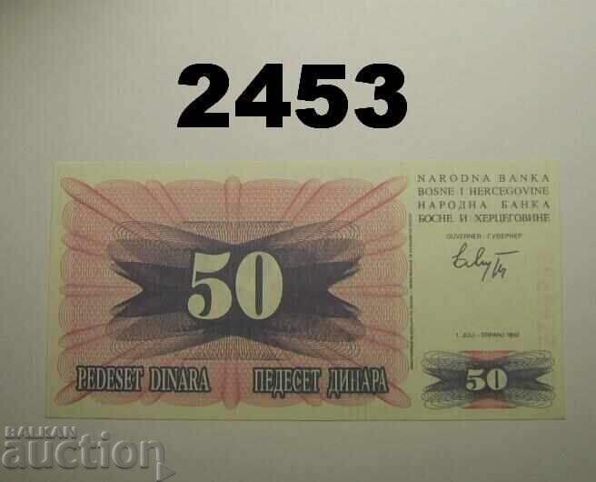 Bosna i Khertsegovina 50 dinara 1992 cu preț 3.00 BGN | € 1.53 Bosna i Khertsegovina 50 dinara 1992 cu preț 3.00 BGN | € 1.53